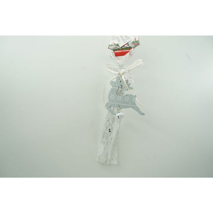 Ornament de brad craciun cerb, Klevo, gri, lemn, 25 cm