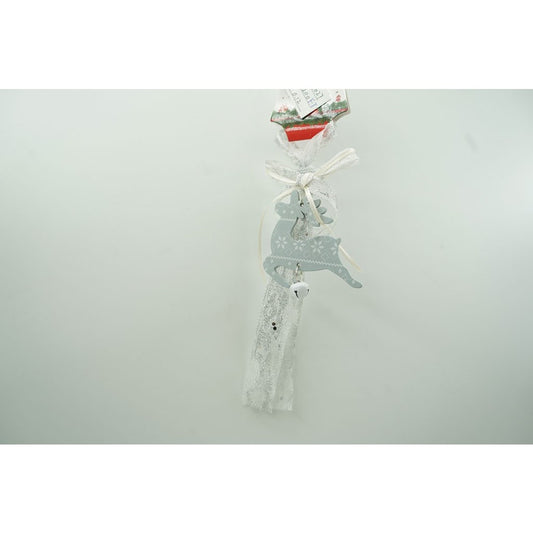 Ornament de brad craciun cerb, Klevo, gri, lemn, 25 cm