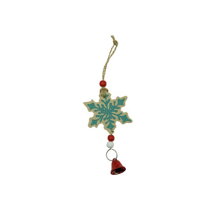Ornament de brad fulg de nea, Klevo, multicolor, lemn, 18 cm