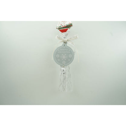 Ornament de brad medalion, Klevo, gri, lemn, 25 cm