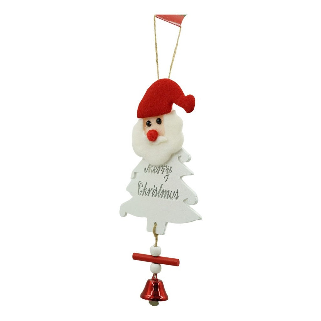 Ornament de brad mos craciun, Klevo, alb, lemn, 20 cm