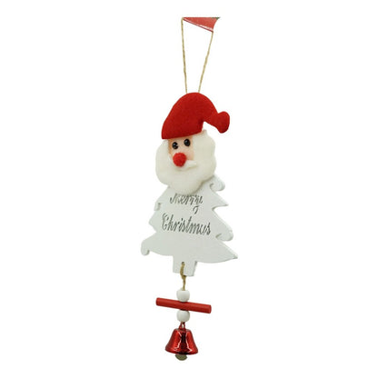Ornament de brad mos craciun, Klevo, alb, lemn, 20 cm