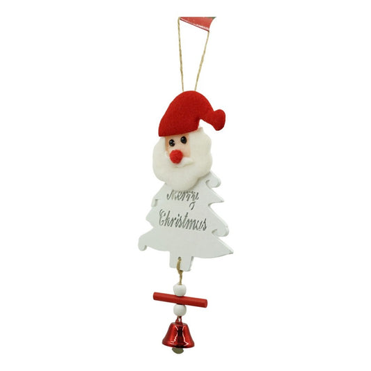 Ornament de brad mos craciun, Klevo, alb, lemn, 20 cm