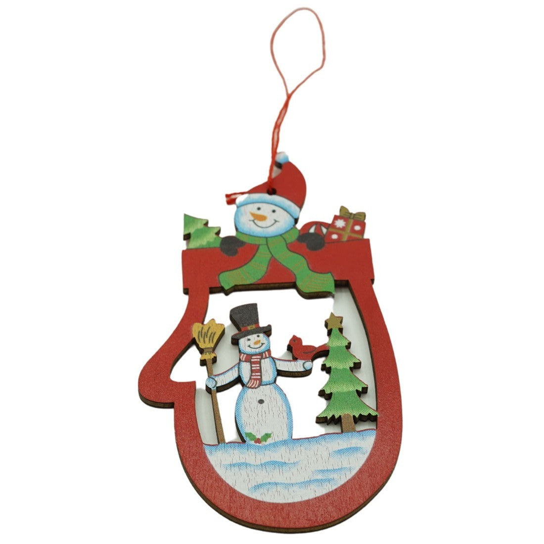 Ornament de brad oameni de zapada, Klevo, multicolor, lemn, 10 cm