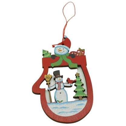 Ornament de brad oameni de zapada, Klevo, multicolor, lemn, 10 cm
