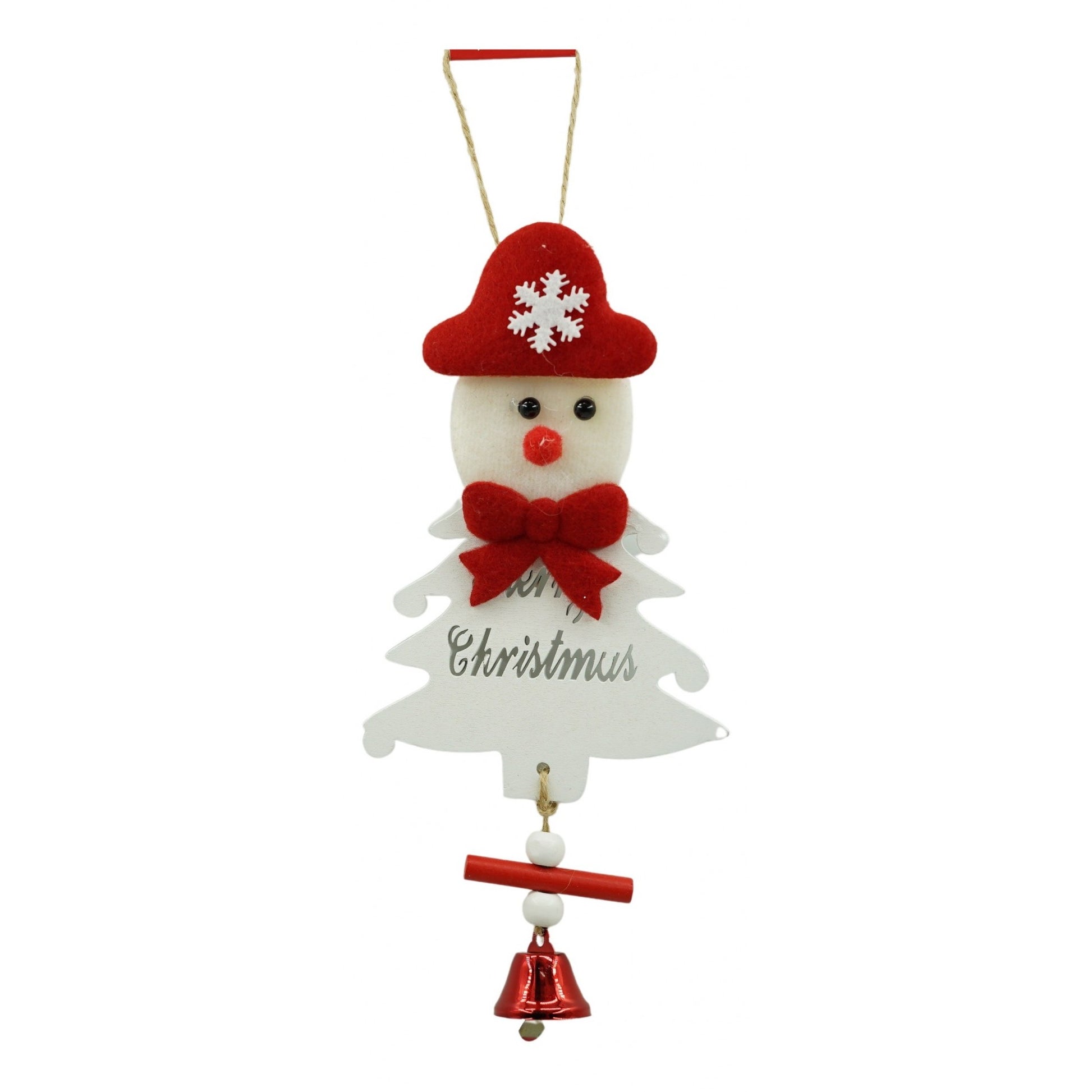 Ornament de brad om de zapada, Klevo, alb, lemn, 20 cm