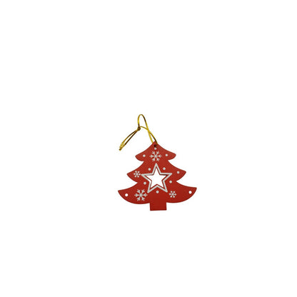 Ornament de brad pom de craciun, Klevo, rosu, lemn, 7.5 cm