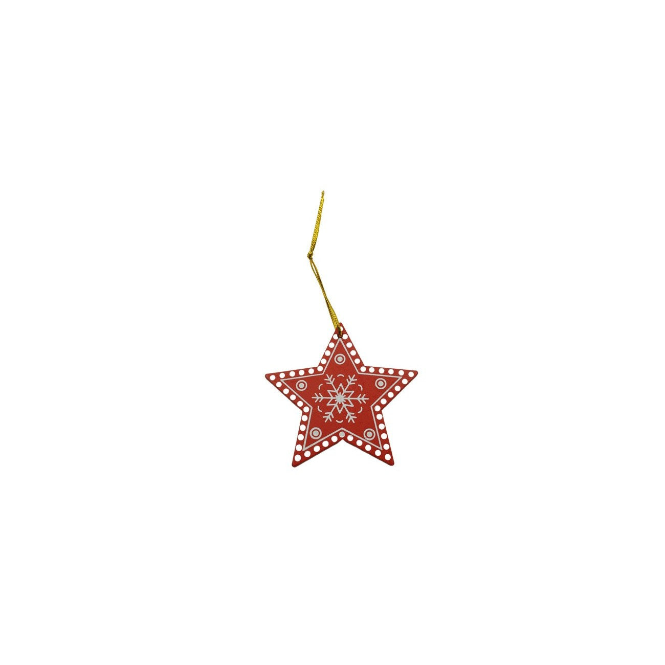 Ornament de brad stea, Klevo, rosu, lemn, 7.5 cm