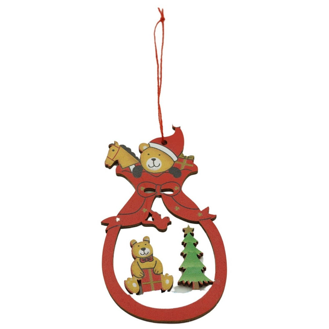 Ornament de brad ursuleti, Klevo, multicolor, lemn, 10 cm