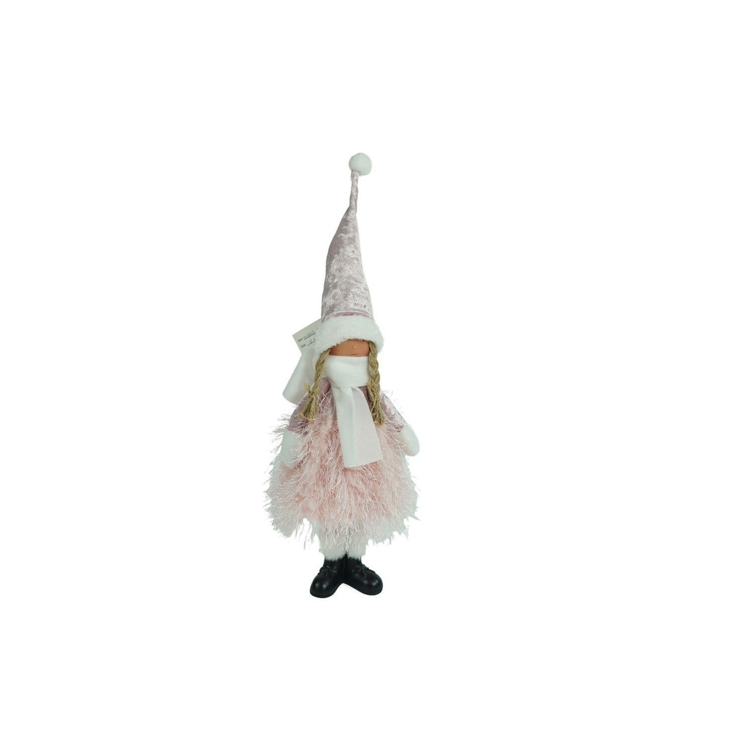 Ornament de Craciun papusa, Klevo, roz/alb, textil, 44 cm