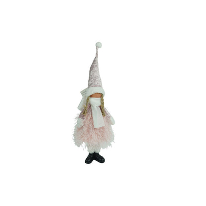 Ornament de Craciun papusa, Klevo, roz/alb, textil, 44 cm