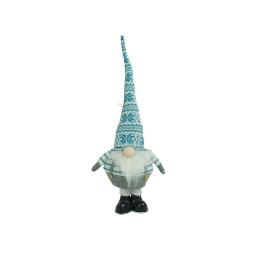 Ornament de Craciun spiridus, Klevo, alb/albastru, textil, 59 cm