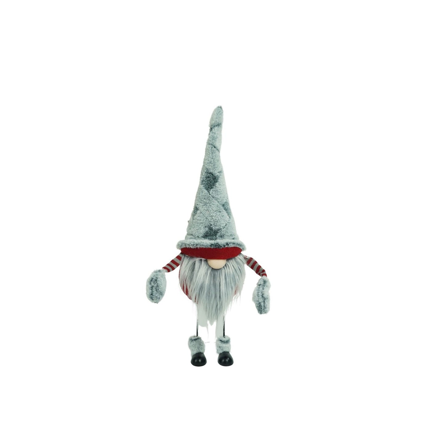 Ornament de Craciun spiridus, Klevo, gri/rosu, textil, 55 cm