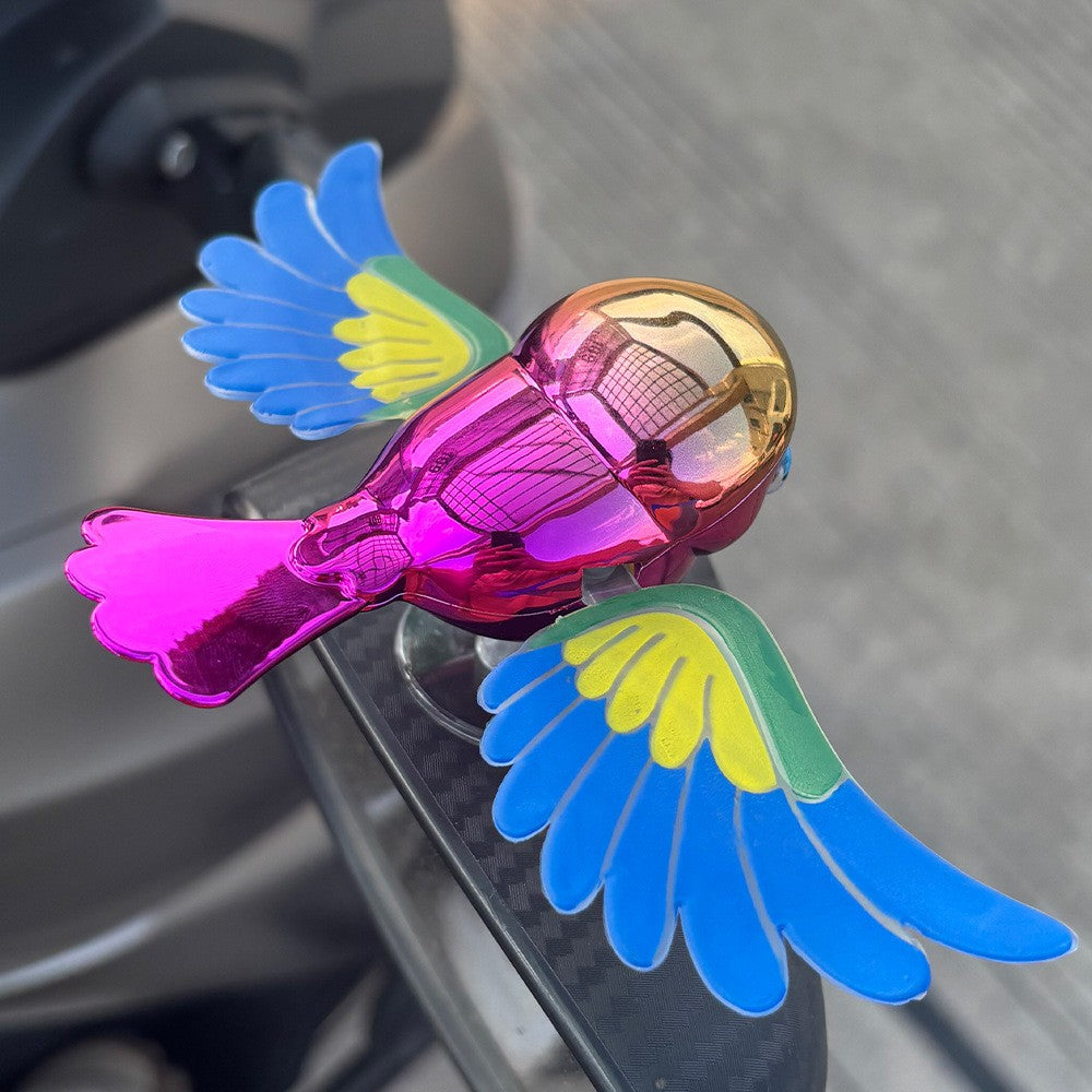 Ornament Decorativ Auto, Klevo, Model Pasare Zburatoare pentru Moto/Auto, din plastic Rezistent, 14.5 x 8 x 5, Mov/Multicolor