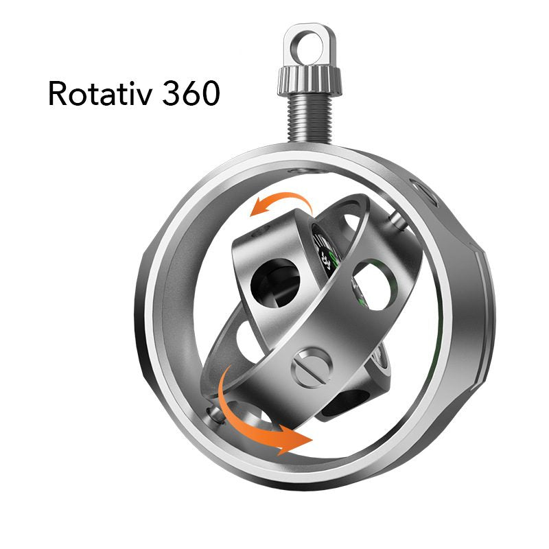 Fidget Spinner Busola Palm, Klevo, Tip Giroscop Rotativ, Model Pandativ / Breloc, Antistress, Aliaj Zinc, 48x42x12 mm, 21 gr, Silver