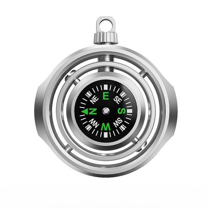 Fidget Spinner Busola Palm, Klevo, Tip Giroscop Rotativ, Model Pandativ / Breloc, Antistress, Aliaj Zinc, 48x42x12 mm, 21 gr, Silver