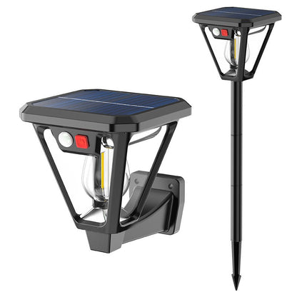 Lampa Solara LED, Klevo, Tip Felinar, pentru Perete/Sol, 10.8 x 12.3 x 46 cm, 3 Moduri, Lumina Calda, din ABS si PP, Negru