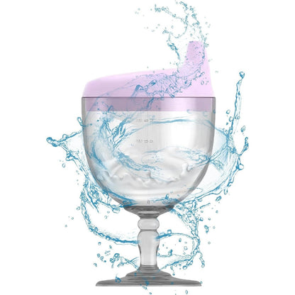 Pahar din Plastic Transparent cu Picior, Klevo, pentru Copii, 14 x 7.7 cm, cu Cioc Antiscurgere, + 3 Ani, Fara Maner, Mov