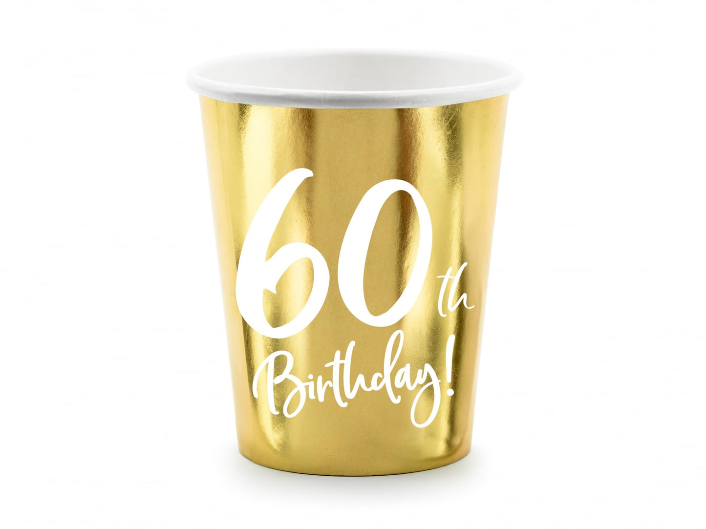 Pahare 60 de ani, aurii, 220 ml (1 set. / 6 buc.)