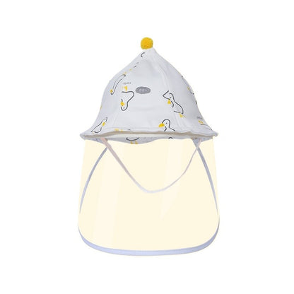 Palarie de Protectie pentru Bebelusi, Klevo, Model Ratuste, Pescareasca, de Primavara si Toamna, cu Masca si Fermoar, 42 cm, pentru 0-3 Luni, Alb