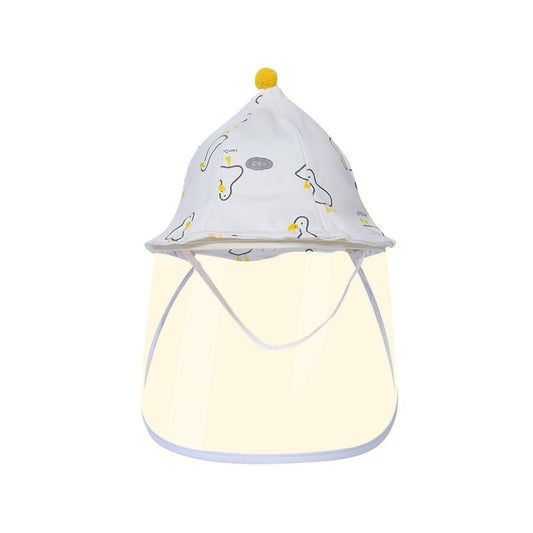Palarie de Protectie pentru Bebelusi, Klevo, Model Ratuste, Pescareasca, de Primavara si Toamna, cu Masca si Fermoar, 48 cm, pentru 6-12 Luni, Alb