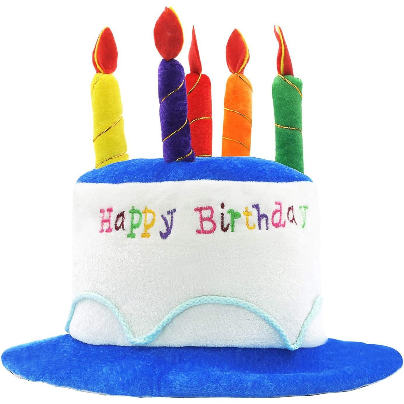 Palarie Happy Birthday, Klevo, Accesoriu pentru Petrecere, Model Tort, Tematica Aniversare, 60x60x55 cm, Albastru