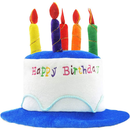 Palarie Happy Birthday, Klevo, Accesoriu pentru Petrecere, Model Tort, Tematica Aniversare, 60x60x55 cm, Albastru