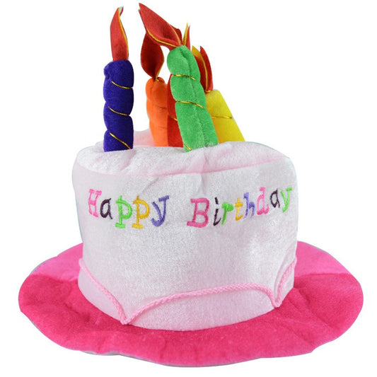 Palarie Happy Birthday, Klevo, Accesoriu pentru Petrecere, Model Tort, Tematica Aniversare, 60x60x55 cm, Roz