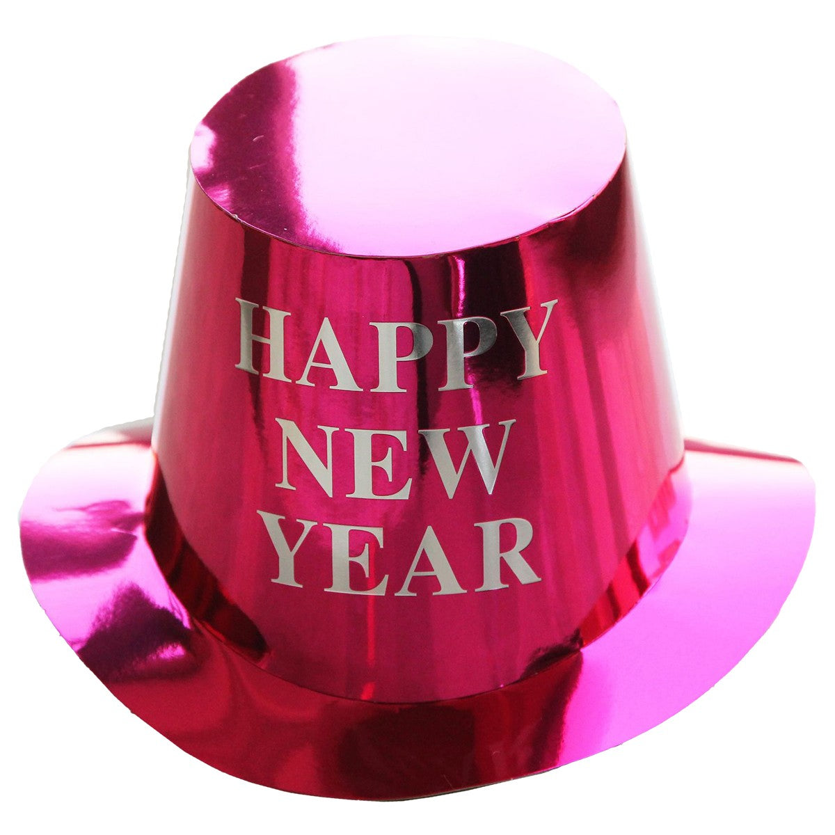 Palarie Happy New Year pentru Revelion, Klevo, Palarie Festiva de Anul Nou, Palarie Magica din Hartie, 29 x 25 x 15.5 cm, Colorata Sclipitor Roz
