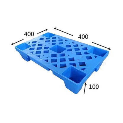 Palet de Transport, Klevo, 40 x 40 x 10 cm, din Plastic durabil, Palet pentru Stivuitor in Depozit, Rezistent la Umiditate, Grila Ingrosata, 5 Picioare, Albastru