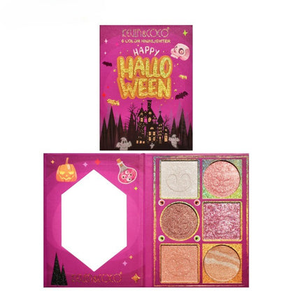 Paleta Iluminatoare, Klevo, 6 Nuante, Halloween, Culori Calde, Dreptunghiulara, 160g, Valabilitate 24 Luni, 17.4x11.5x1.3 cm, Varianta A, Nude-Rose