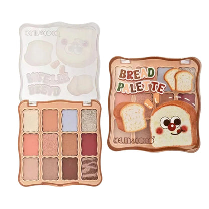 Paleta Farduri de Ochi,  Kevin&Coco, Fard de Pleoape, 12 Nuante, Finisaj Mat, Shimmer, Textura Catifelata, Pigmentare Intensa, pentru Toate Tipurile de Ten, 82.7 g, 9.3 x 1.7 x 9.4 cm, Soft Nude