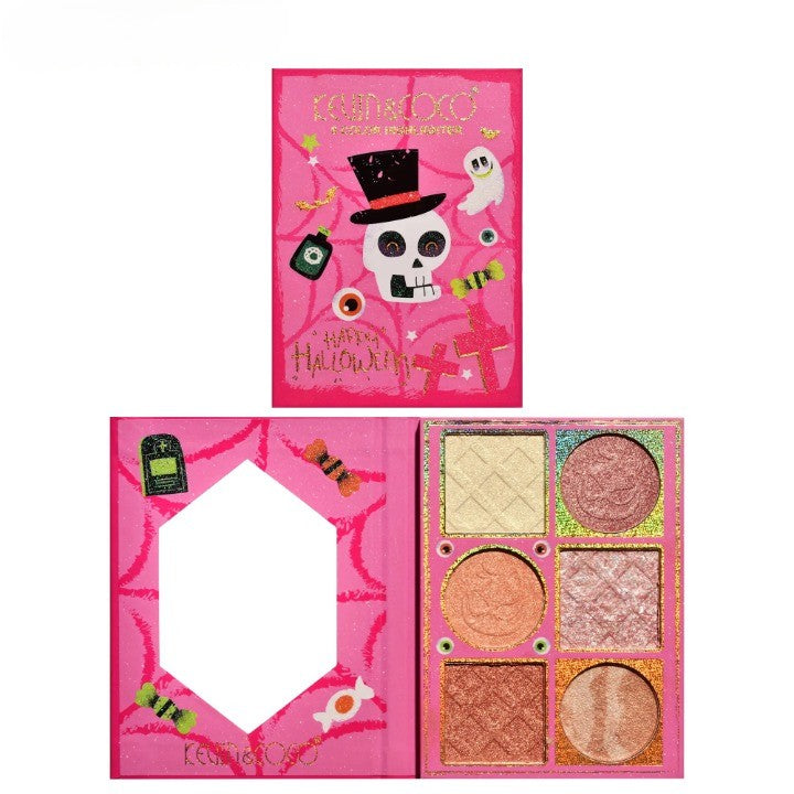 Paleta Iluminatoare, Klevo, 6 Nuante, Halloween, Culori Calde, Dreptunghiulara, 160g, Valabilitate 24 Luni, 17.4x11.5x1.3 cm, Varianta B, Nude-Rose