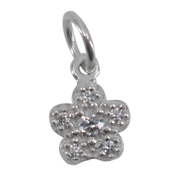 Pandantiv din Argint 925, Jolie Silver, Model Floare Cu Pietre, 0.9 g, 1 x 1 cm, Alb