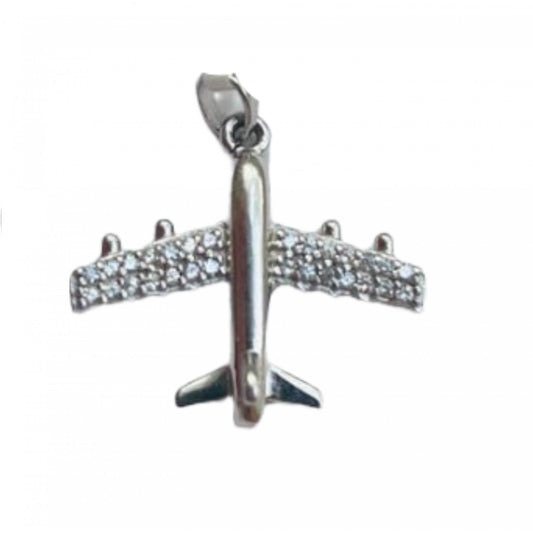 Pandantiv, Jolie Silver, Argint 925, Model Avion Cu Zirconii, 1.7 G, 2x2 Cm