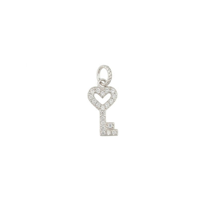 Pandantiv Jolie Silver din Argint 925, Model „Cheia Inimii” cu Minizirconii, Design Minimalist