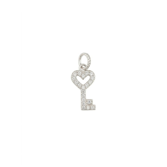 Pandantiv Jolie Silver din Argint 925, Model „Cheia Inimii” cu Minizirconii, Design Minimalist
