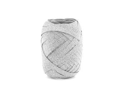 Panglică de plastic, argintie, 5mm/10m