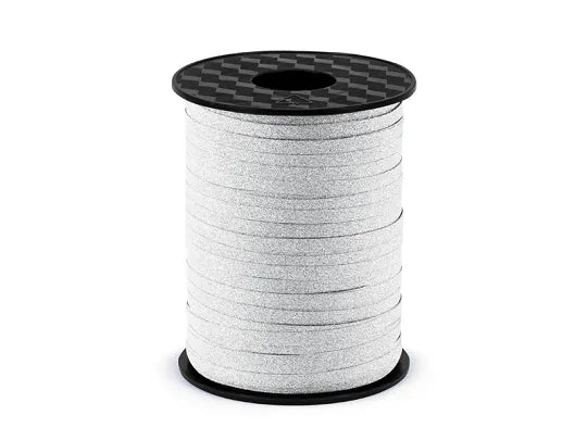 Panglică de plastic, argintie, 5mm/225m