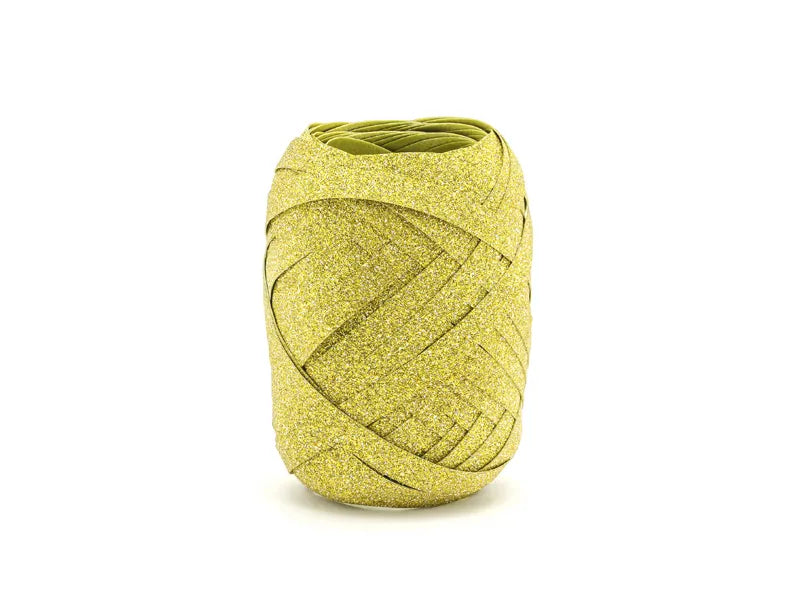 Panglică de plastic, aurie, 5mm/10m
