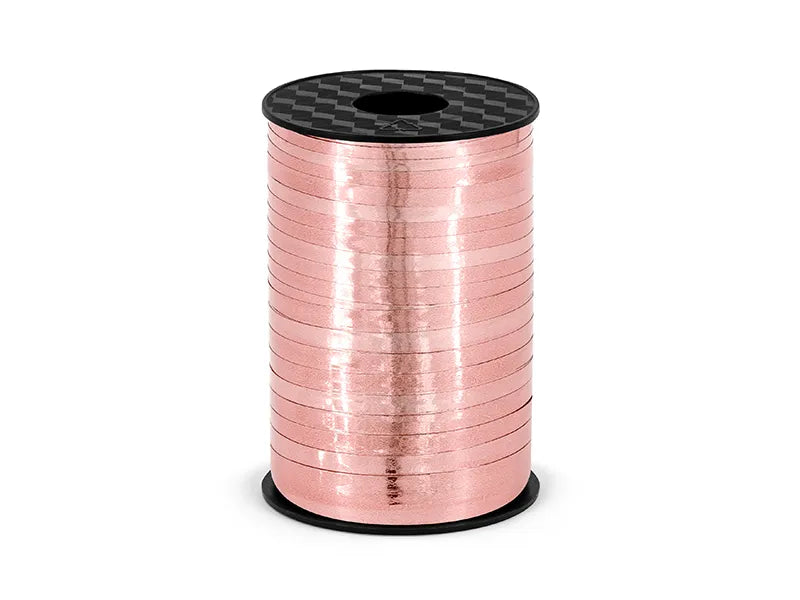 Panglică de plastic, auriu-roz, 5mm/225m