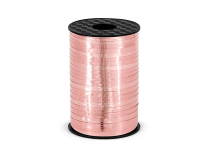 Panglică de plastic, auriu-roz, 5mm/225m