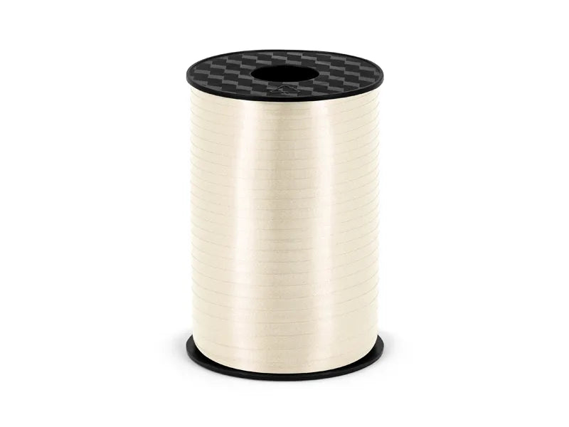 Panglică de plastic, crem deschis, 5mm/225m