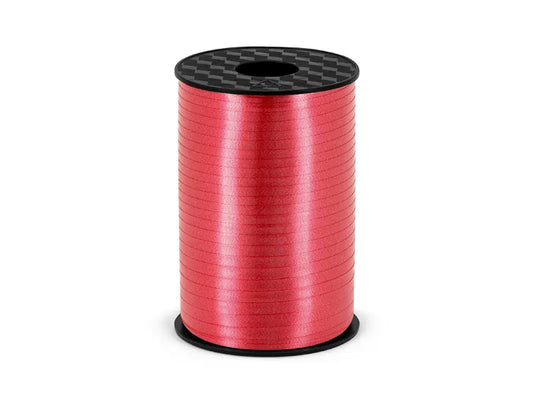 Panglică de plastic, roșie, 5mm/225m