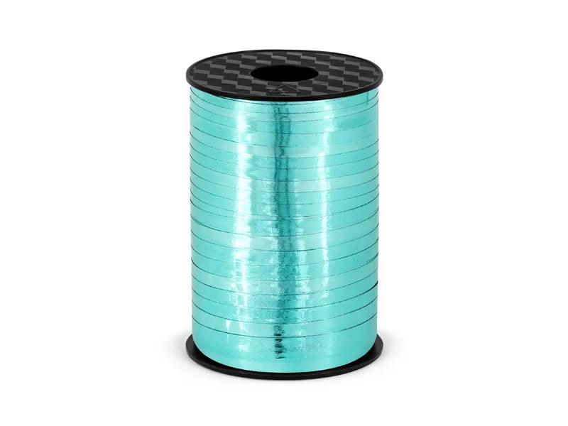 Panglică de plastic, turcoaz, 5mm/225m