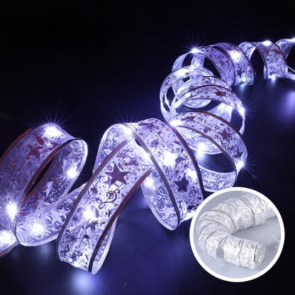 Panglică LED de Crăciun Klevo Aurie, lungime 20 m , 200 LED-uri, Baterii, Alb rece