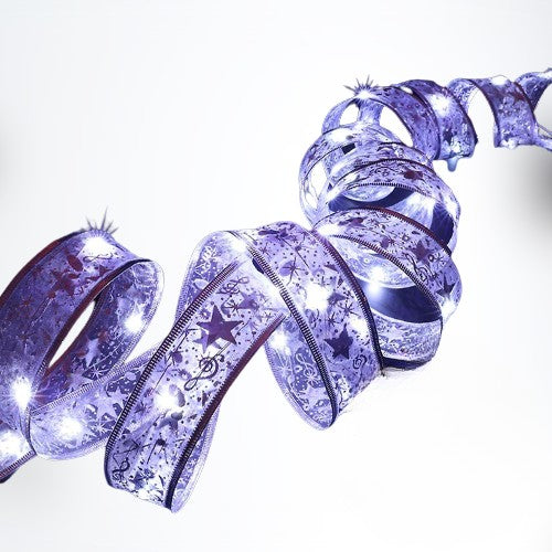 Panglică LED de Crăciun Klevo Aurie, lungime 20 m , 200 LED-uri, Baterii, Alb rece