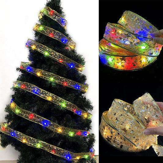 Panglică LED de Crăciun Klevo Aurie, lungime 20 m , 200 LED-uri, Baterii, Multicolor