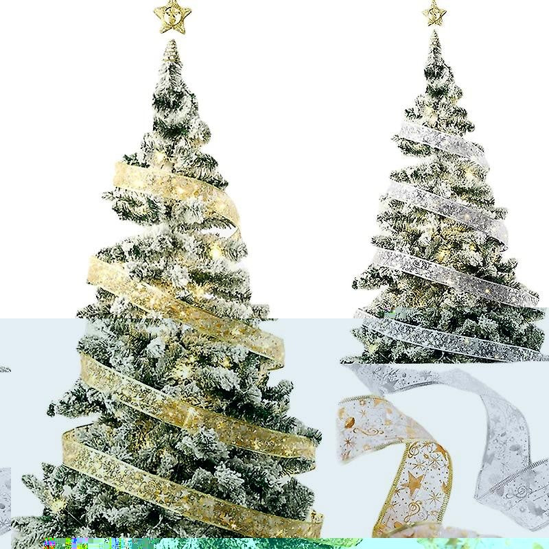 Panglică LED de Crăciun Klevo Aurie, lungime 5 m, 50 LED-uri, Baterii, Alb cald