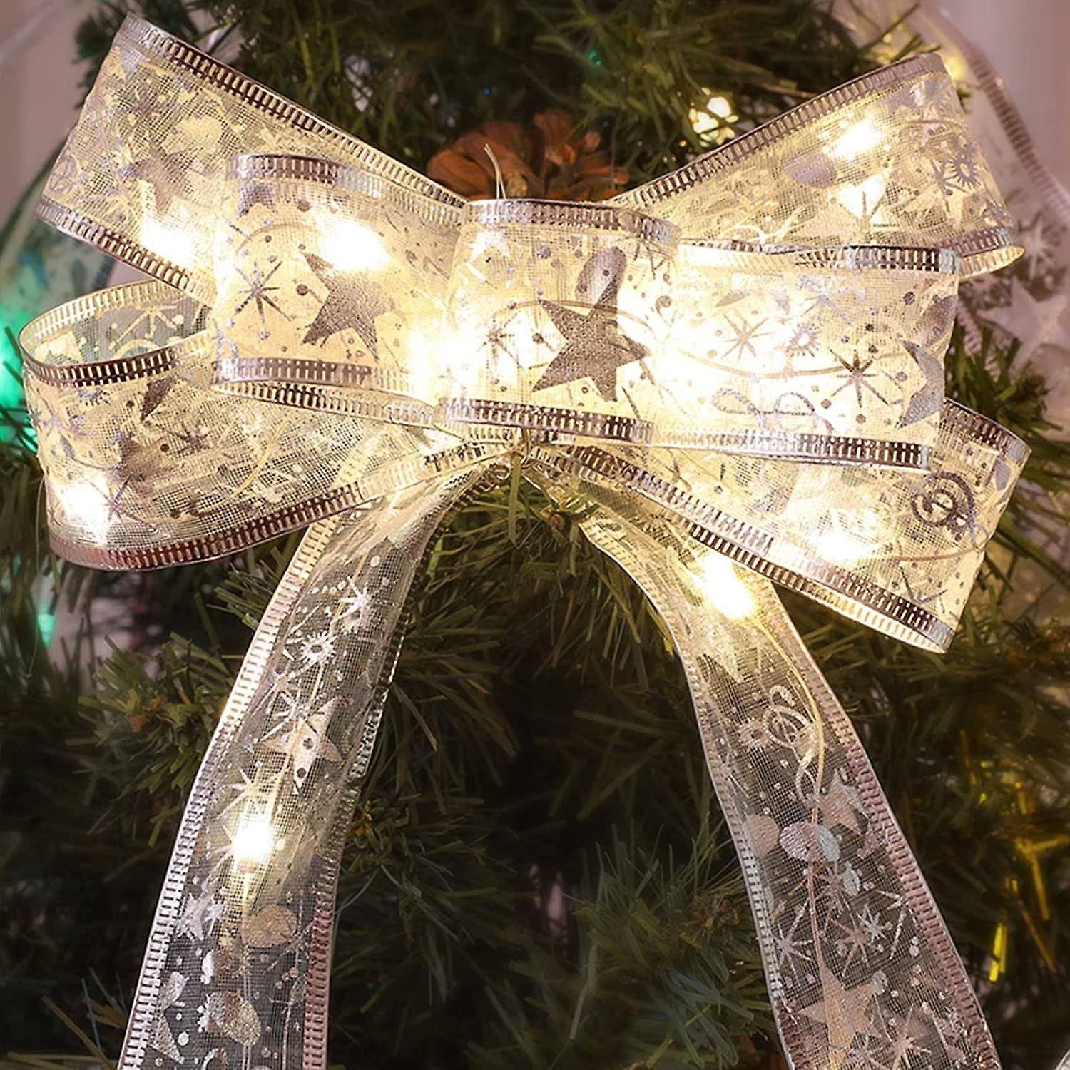 Panglică LED de Crăciun Klevo Aurie, lungime 5 m , 50 LED-uri, Baterii, Alb Rece